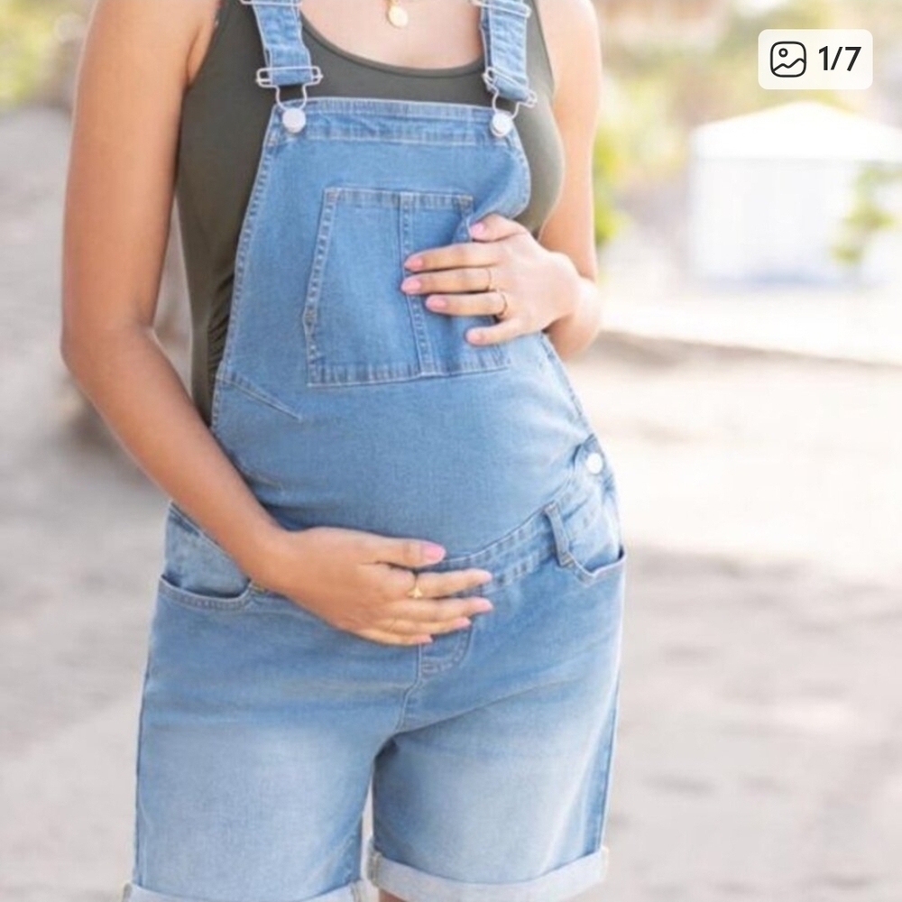 Seraphine Maternity Blue Denim Overalls